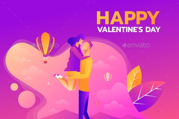 Happy Valentine s Day Vector Design. Couple Love