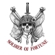 Fortune Soldier Skull Tattoo With Battle Flag - GraphicRiver Item for Sale