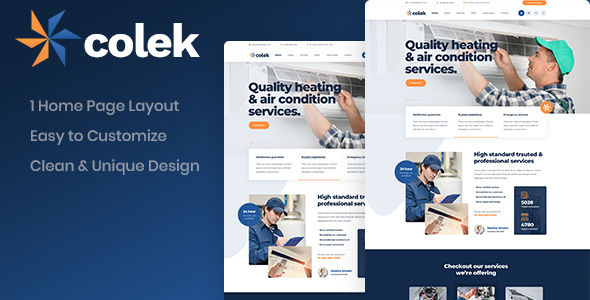 Colek - Air Conditioning Repair PSD Template