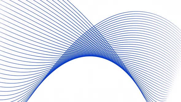 Blue Color Geometric Line Animation On White Background