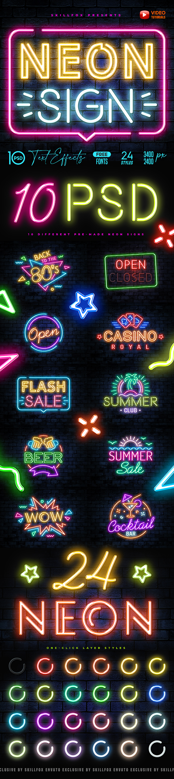 Neon Font Graphics Designs Templates From Graphicriver