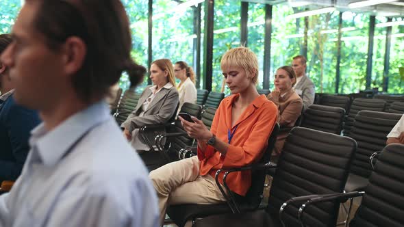 Video of a business conference meeting