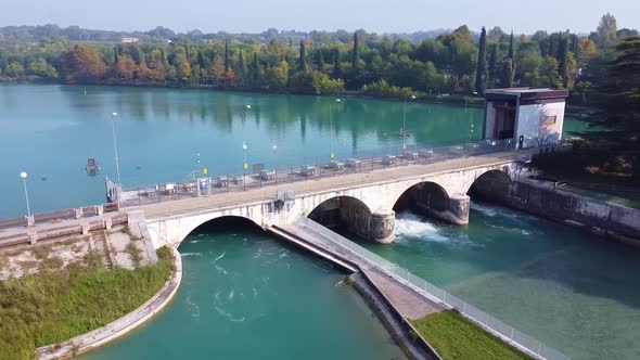 Flying over the River Dam