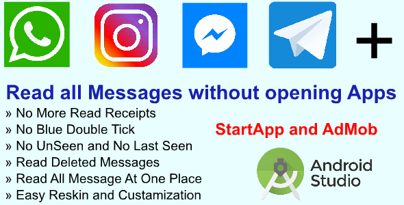 Unseen-Read all Messages without opening Apps for WhatsApp,Instagram,Messenger etc,