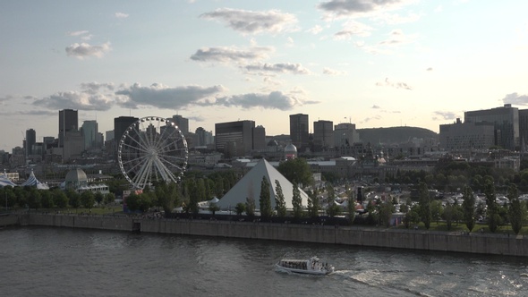 Sunset cityscape of Montreal downtown in Canada