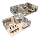 duplex Office apartment floorplan 2 - 3DOcean Item for Sale