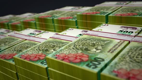 Argentina Peso money banknote pack growth up loop