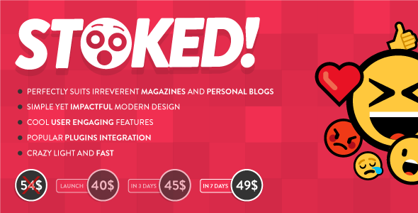Stoked! - Irreverent Viral Magazine and Personal Blog WordPress Theme