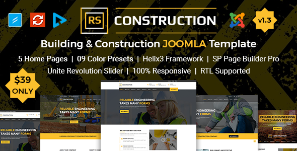 RSConstruction - Building and Construction Joomla Template