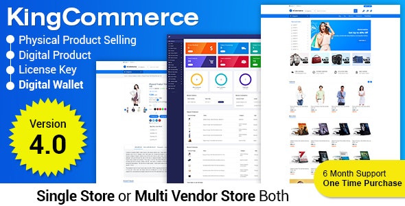 KingCommerce - All in One Single and Multivendor Eommerce Business Management System