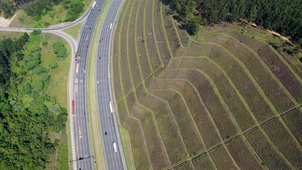 Landmark brazilian highway road between mountains.