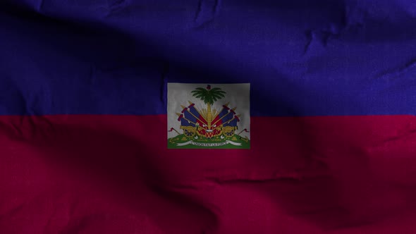 Haiti Flag Textured Waving Background 4K