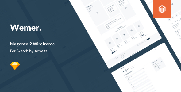 Wemer - Magento 2 Wireframe for Sketch