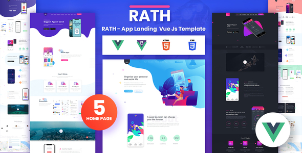 RATH - App Landing Onepage Vue Js Template