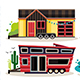 Set of Tiny Houses Mobile Trailers - GraphicRiver Item for Sale