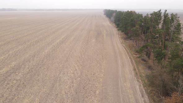 Land in a Plowed Field in Autumn