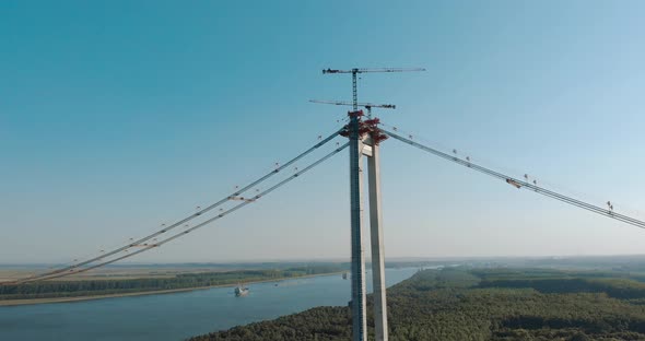 Podul Braila - suspension bridge in Romania, over the Danube River