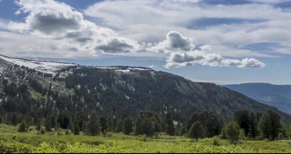 Time Lapse of Cloudscape Behind of the Mountains Top