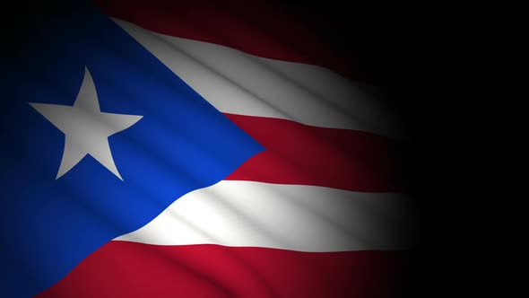 Puerto Rico Flag Blowing in Wind