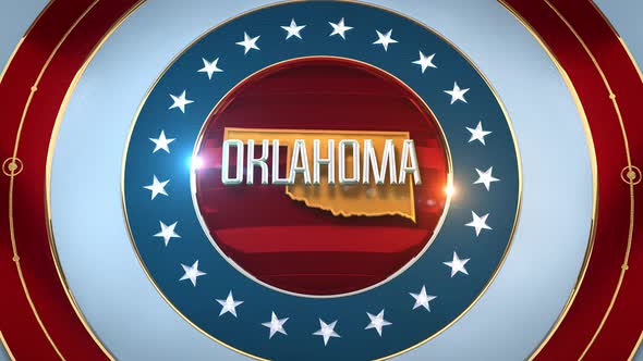 Oklahoma United States of America State Map with Flag 4K