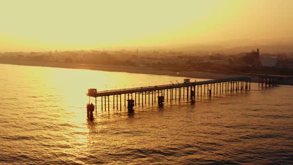 Silhouette of industrial pier