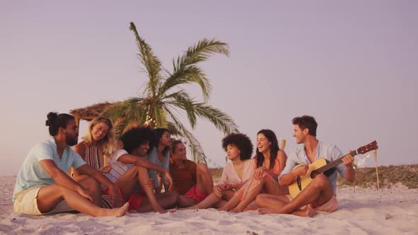 Friends enjoying on the beach