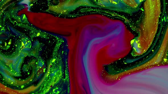 Psychedelic Spreading Paint Swirling And Explosion