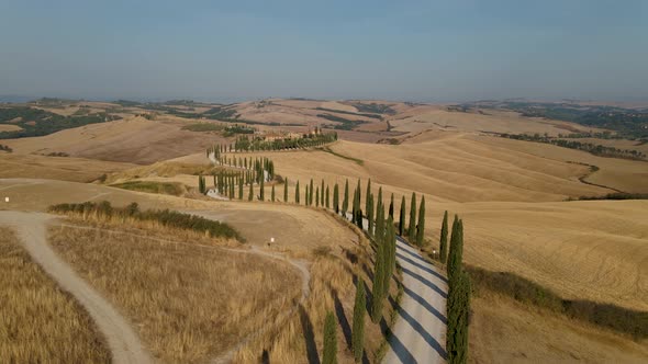 Tuscany Crete Senesi Rural Sunset Landscape