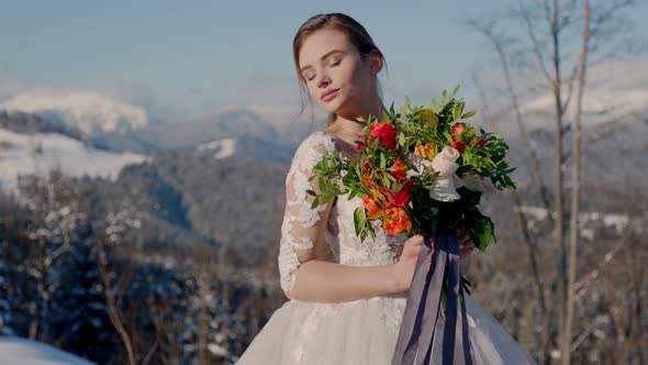 Bride with a Bouquet of Flowers