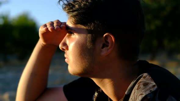 Young Man Exploring