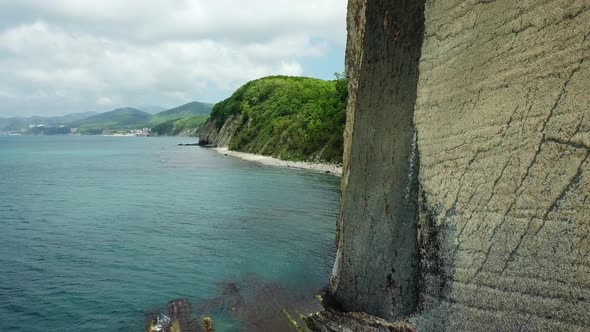 Drone View of Rocks Nature Sea and Water Skala Kiseleva is a Natural Monument on the Territory of