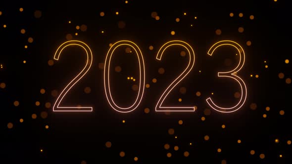 Colorful inscription 2023. New Year Video.