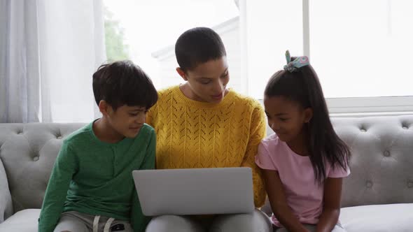 Family enjoying free time at home