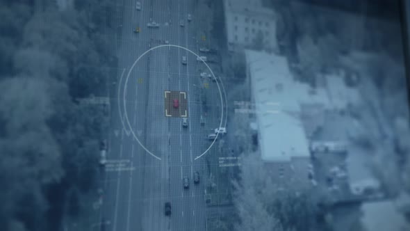 Tracking A Moving Car By Drone And Monitoring The Process In Computer Software alt