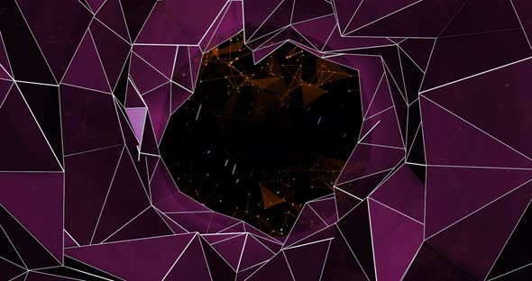 Polygon tunnel revealing glowing stars 4k alt