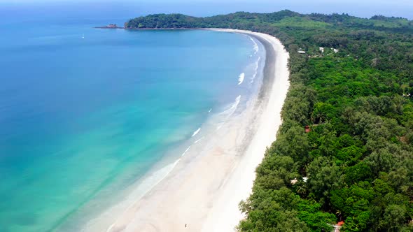 Aerial View of Koh Phayam Beach in Ranong Thailand