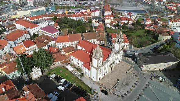 Aerial View of Old Historic Town Viseu in Portugal