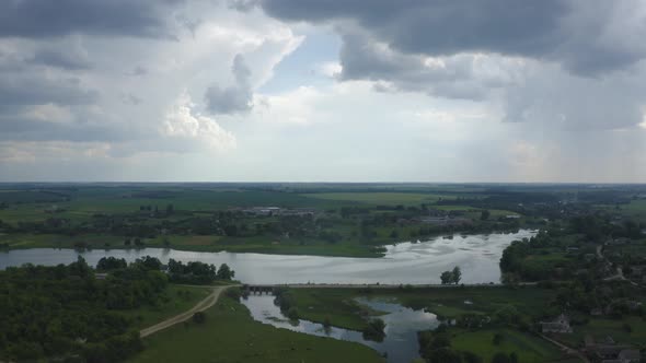 River In A Small Village