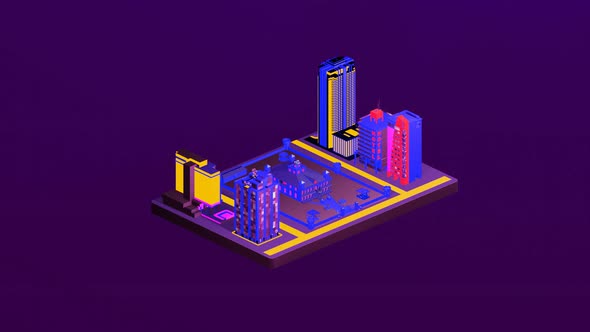 Isometric castle between cities