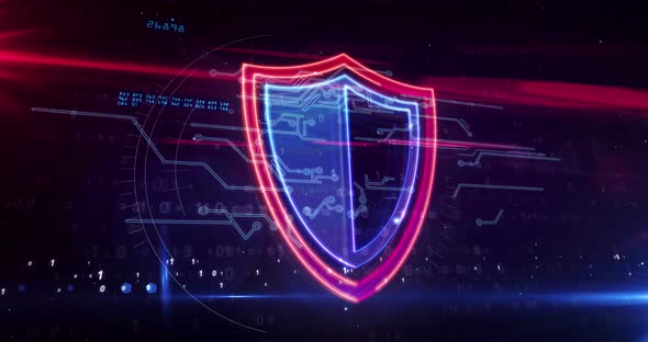 Shield cyber security symbol abstract loopable animation