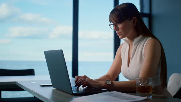 Successful Freelancer Working Online in Office
