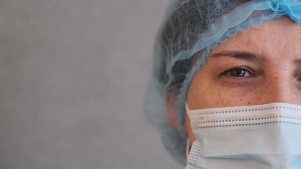 Close Up of Nurse Wearing Mask During the Coronavirus Pandemic