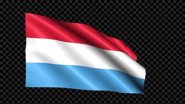 Luxembourg Flag Blowing In The Wind