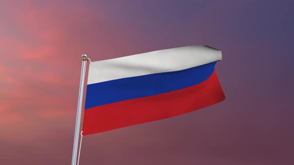 Flag Of Russia Waving 4k