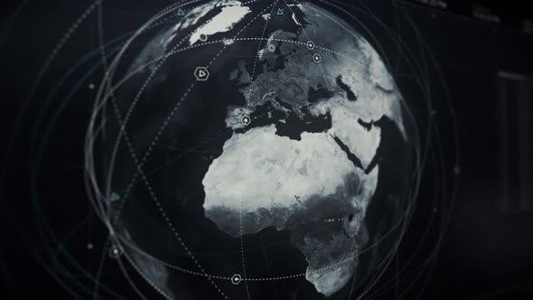 Selecting Sweden Territory On Globe In Interface Of Surveillance Program alt