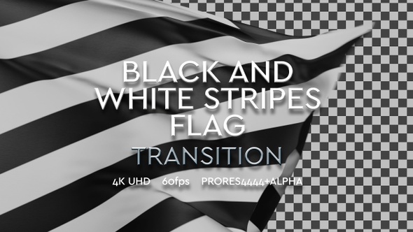 Flag with black and white stripes transition (diagonal) | UHD | 60fps alt
