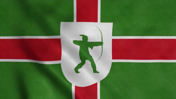 Flag of the English County of Nottinghamshire in East Midlands of England