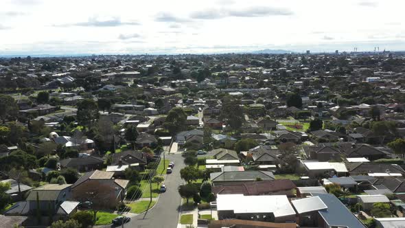 AERIAL Over Belmont Suburb Geelong With You Yang Mountain Range