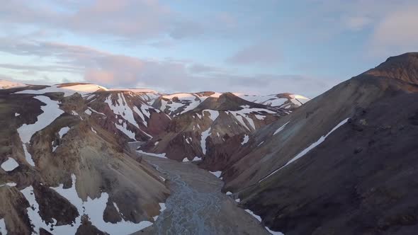 Aerial view of Volcanic Mountains