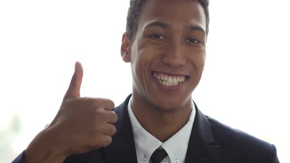 Thumbs Up, Portrait of Successful Black Businessman